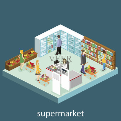 食品杂货,商店,室内,农产品通道,收银员